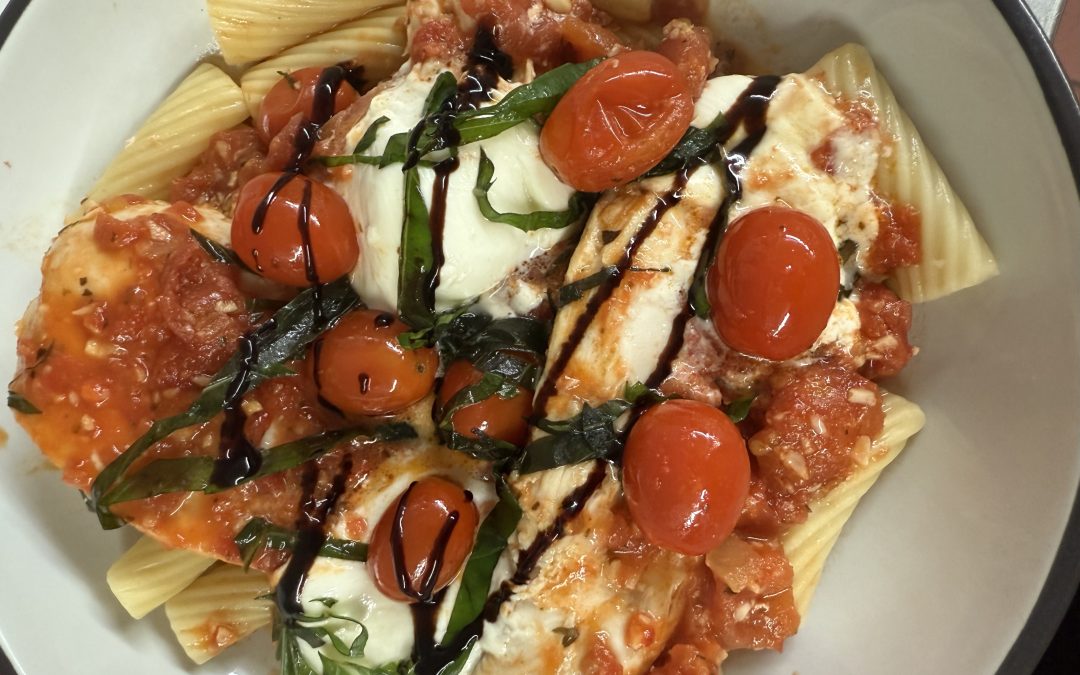 CHARRED TOMATO CHICKEN CAPRESE