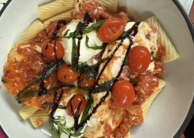 CHARRED TOMATO CHICKEN CAPRESE